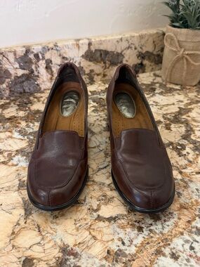 Hush Puppies Women's Slip-On Loafers - Dark Brown block heels